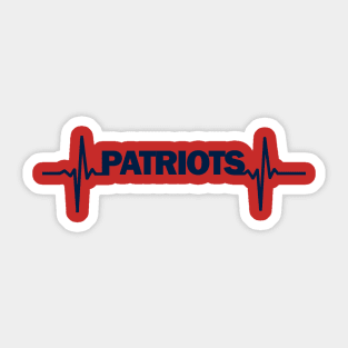 patriots heartbeat blue Sticker